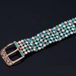 Náramok v štýle opasku, zdobený kryštálmi Swarovski