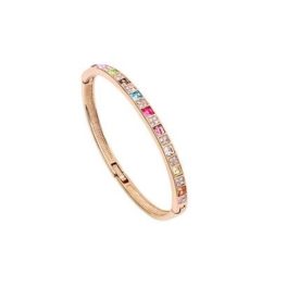   Náramok z kockových kameňov, Multicolor, zdobený kryštálmi Swarovski
