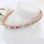 Náramok z kockových kameňov, Multicolor, zdobený kryštálmi Swarovski