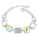 Náramok so štvorcovým vzorom Crystal AB zdobený kryštálmi Swarovski