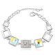 Náramok so štvorcovým vzorom Crystal AB zdobený kryštálmi Swarovski