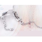 Náramok so štvorcovým vzorom, čierny diamant, zdobený kryštálom Swarovski