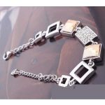 Náramok so štvorcovým vzorom, Crystal GSHA, zdobený kryštálmi Swarovski