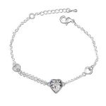 Náramok s príveskom srdiečko, Crystal, zdobený kryštálmi Swarovski