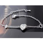 Náramok s príveskom srdiečko, Crystal, zdobený kryštálmi Swarovski