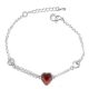 Náramok s príveskom srdiečko, Siam, zdobený kryštálmi Swarovski