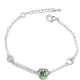 Náhrdelník srdiečko, Peridot zelená, zdobený Swarovski kryštálmi