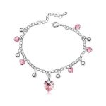 Elegantný kamienkový náramok Light Rose zdobený kryštálmi Swarovski