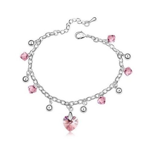Elegantný kamienkový náramok Light Rose zdobený kryštálmi Swarovski