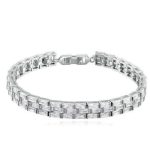 Obdĺžnikový kamenný náramok, krištáľ