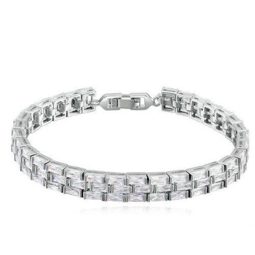 Obdĺžnikový kamenný náramok, krištáľ