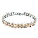 Obdĺžnikový kamienkový náramok, Champagne