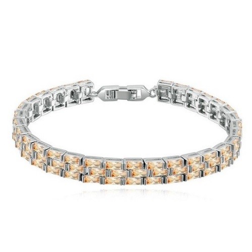 Obdĺžnikový kamienkový náramok, Champagne