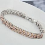 Obdĺžnikový kamienkový náramok, Champagne