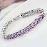 Obdĺžnikový náramok z kameňa, ametyst