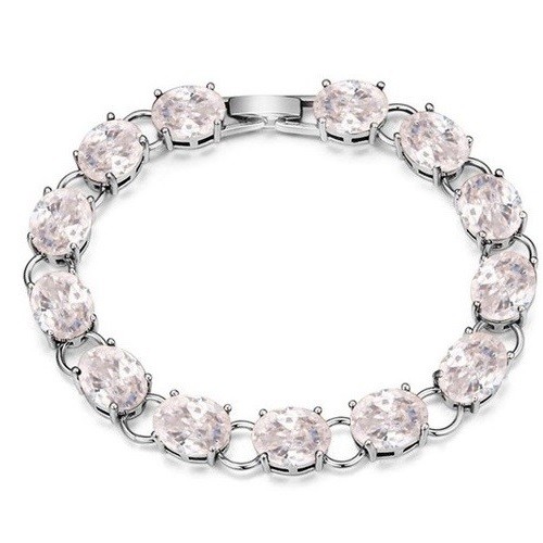 Náramok so zirkónmi, rhodium