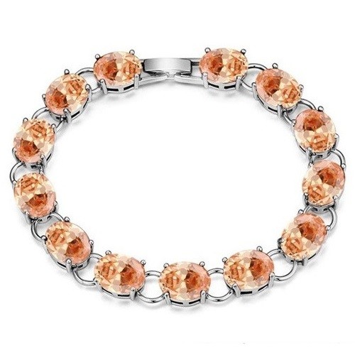 Náramok so zirkónmi, trblietavé zlato