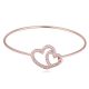 Náramok s dvojitým srdcom, Rosegold, ružové zlato