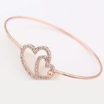 Náramok s dvojitým srdcom, Rosegold, ružové zlato