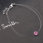 Antialergénny priehľadný náramok, ružový, zdobený kryštálmi Swarovski