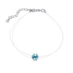 Antialergénny priehľadný náramok, Aquamarine, zdobený kryštálmi Swarovski