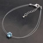 Antialergénny priehľadný náramok, Aquamarine, zdobený kryštálmi Swarovski