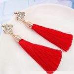 Náušnice v národnom štýle, červené