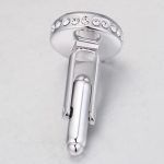 Manžetové gombíky s krištáľom Swarovski, okrúhle, krištáľ LUMG