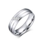 Dámsky snubný prsteň, nerezová oceľ, strieborná, veľkosť 6