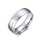 Dámsky snubný prsteň, nerezová oceľ, strieborná, veľkosť 9