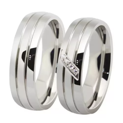 Férfii karikagyűrű, nemesacél, ezüstszínű, 8