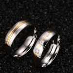 Dámsky snubný prsteň, nerezová oceľ, strieborná, veľkosť 9