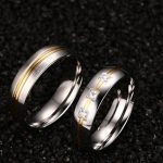 Dámsky snubný prsteň, nerezová oceľ, strieborná, veľkosť 10