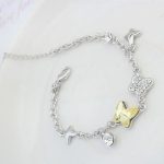 Motýľový náramok, Žltobiely, zdobený kryštálmi Swarovski