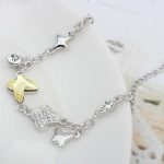 Motýľový náramok, Žltobiely, zdobený kryštálmi Swarovski