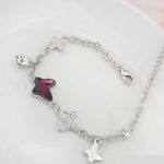 Motýľový náramok, Ametyst, zdobený kryštálmi Swarovski