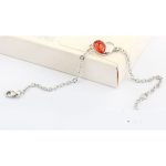 Srdiečkový náramok, Padparadscha, zdobený kryštálmi Swarovski