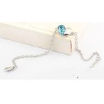 Náramok srdiečko, Aquamarine, zdobený kryštálmi Swarovski