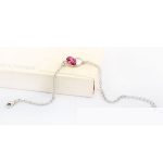 Náramok srdiečko, ružový, zdobený kryštálmi Swarovski