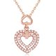 Dvojitý náhrdelník v tvare srdca, Rosegold, ružové zlato