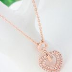 Dvojitý náhrdelník v tvare srdca, Rosegold, ružové zlato