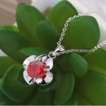 Súprava šperkov v tvare kvetu, červená