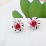 Súprava šperkov v tvare kvetu, červená