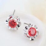 Súprava šperkov v tvare kvetu, červená