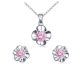 Súprava šperkov v tvare kvetu, ružová