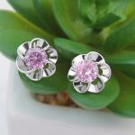 Súprava šperkov v tvare kvetu, ružová