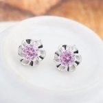 Súprava šperkov v tvare kvetu, ružová