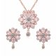 Luxusná súprava šperkov v tvare kvetu, Rosegold, ružové zlato