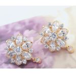 Luxusná súprava šperkov v tvare kvetu, trblietavé zlato