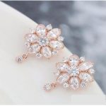 Luxusná súprava šperkov v tvare kvetu, Rosegold, ružové zlato